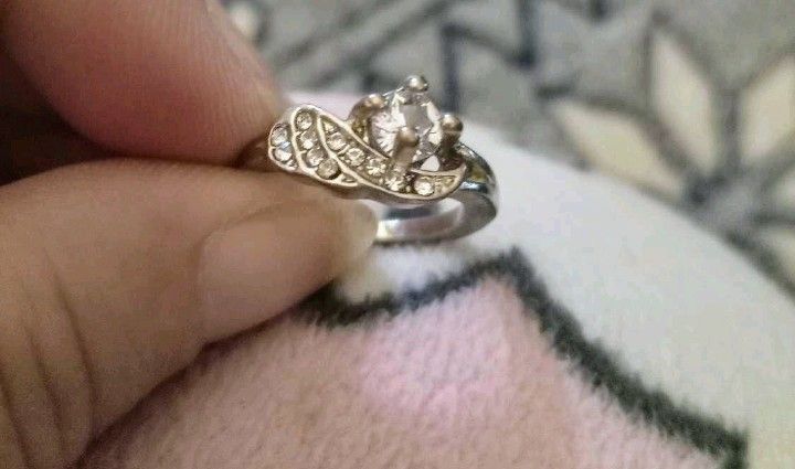 Angel Wings Metal Gold Color White Zircon Ring
