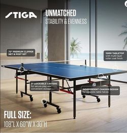 STIGA Advantage Series Indoor Ping Pong Table, Foldable Table Tennis Table