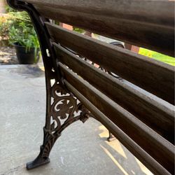 Vintage Victorian cast iron and wood bench