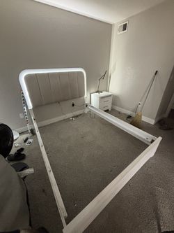 White LED Bed Frame 