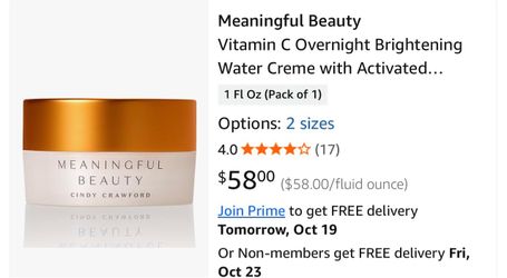 Meaningful Beauty Vitamin C Overnight Brightening Water Creme with Activated Hydraspheres