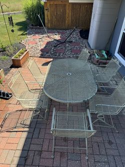 Wrought Iron Table And Chair Set