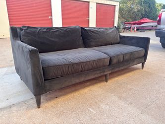 *FREE DELIVERY* Dark Gray Velvet Mid-Century Modern Sofa