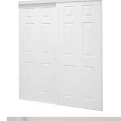 Brand New Contractors Wardrobe 48 in. x 81 in. Colonial White Steel Prefinished Hardboard Panels Framed Interior Sliding Door