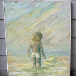 Original vintage oil on canvas painting