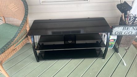 black glass shelving