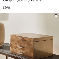 Mid-Century Champagne Lacquer Jewelry Boxes