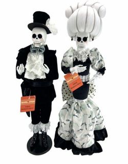 Halloween Victorian Skeleton Couple, Day Of Dead, Dia De Muertos