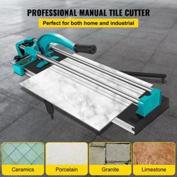 VEVOR Manual Tile Cutter, 24 inch, Porcelain Ceramic Tile Cutter with Tungsten Carbide Cutting Wheel, Infrared Positioning, Anti-Skid Feet, Durable Ra