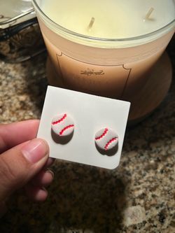 Baseball Clay Earrings
