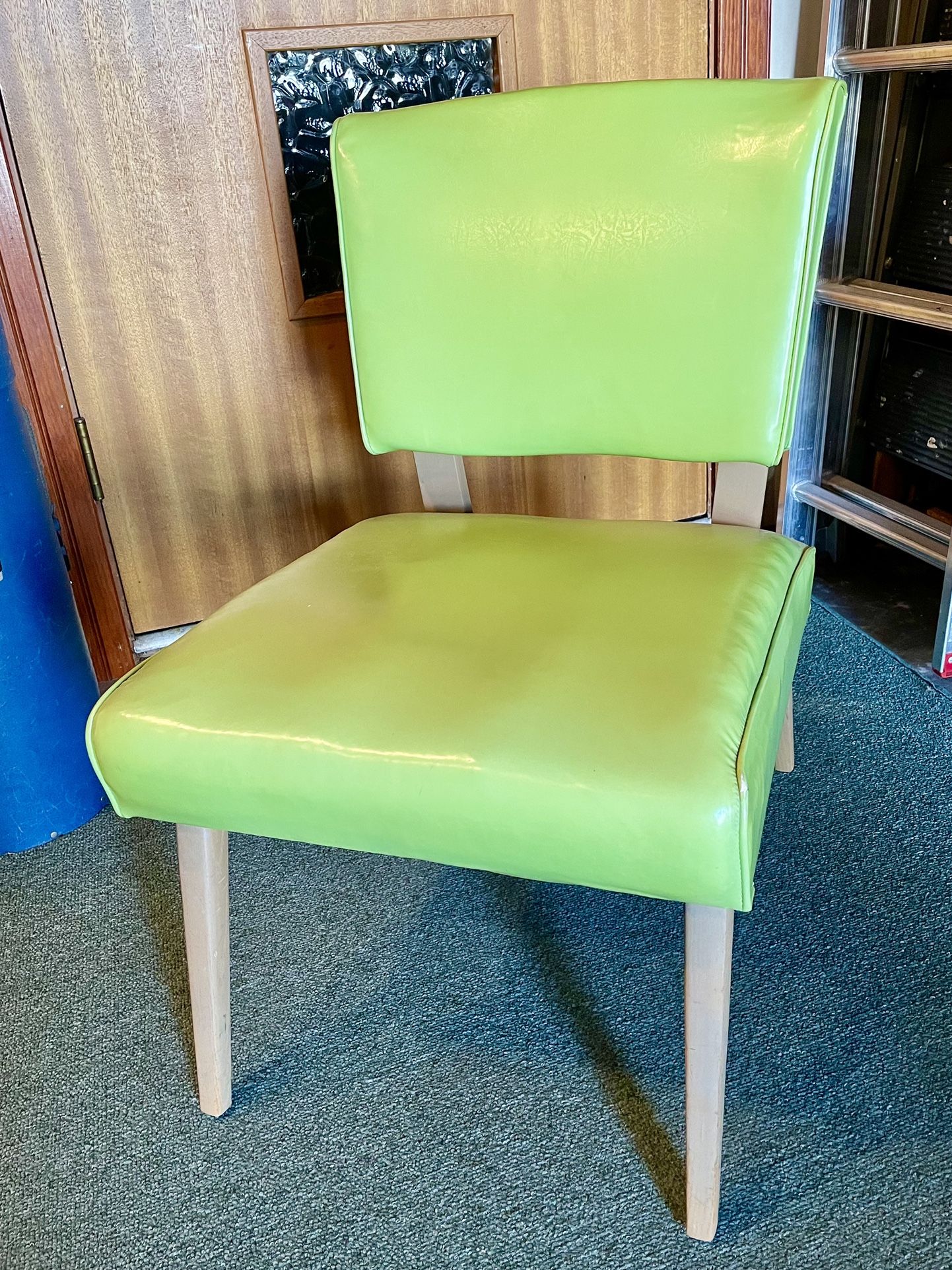 Mid Century Modern 50's Lime Green Vinyl Viking Artline Slipper Chair