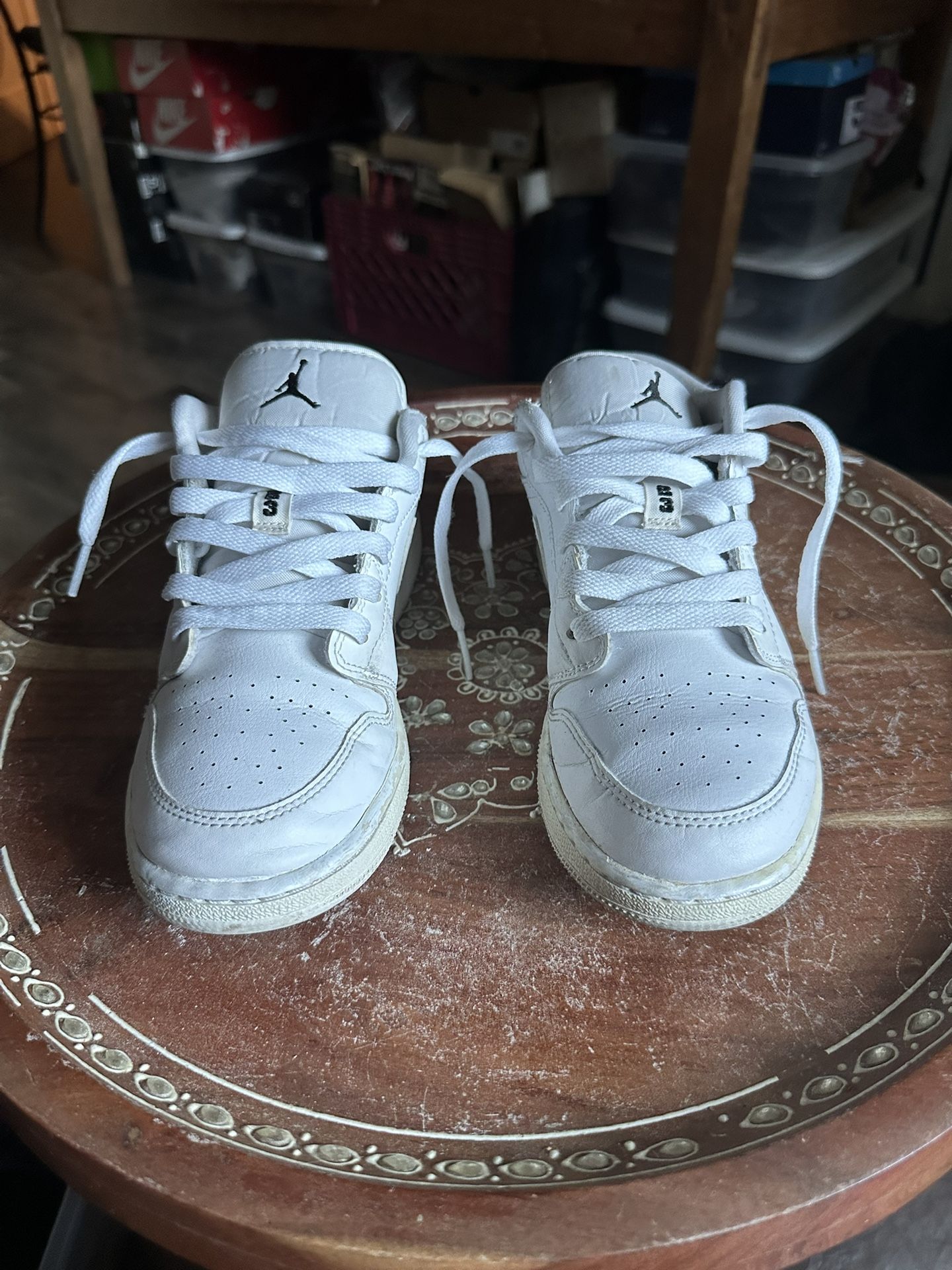 All White Low Top Air Jordan’s