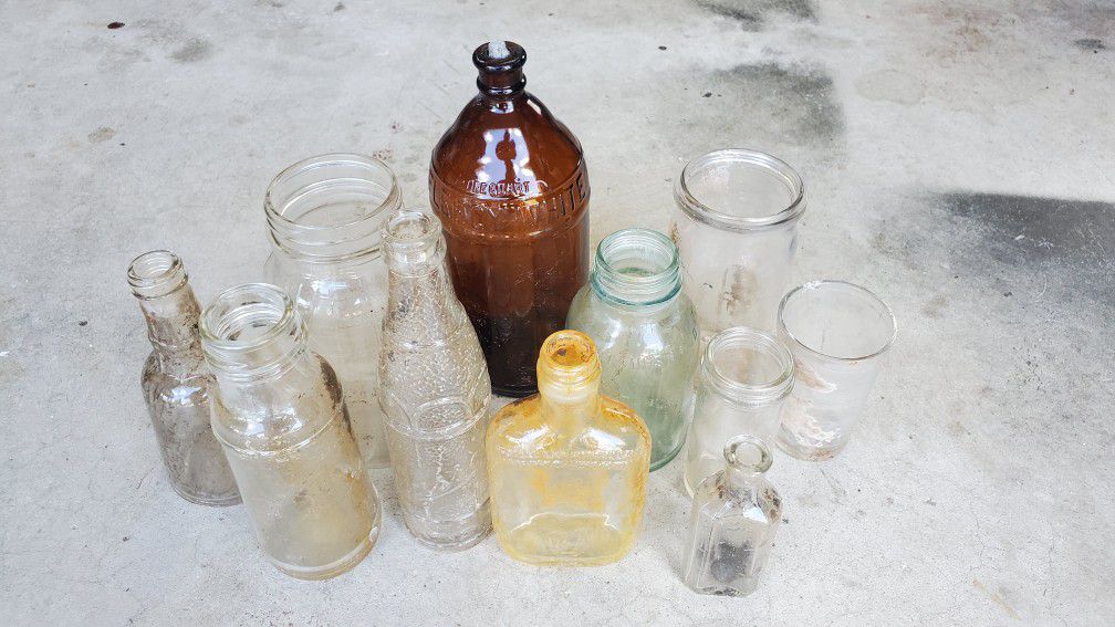Vintage Glass Bottle Lot 