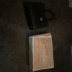Michael Kors Black And Gold Bag And Wallet 