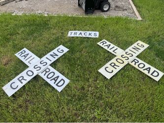 Set of Railroad crossing & Tracks Signs