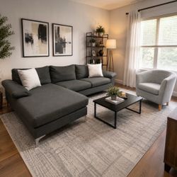 L-Shaped Sectional with Bonus Chair