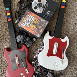 Guitar Hero PS2 Fat Bundle with (2 Games, 2 Guitars, Memory Card, Controller)