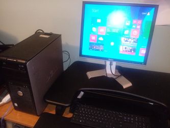 Dell Optiplex Desktop Computer and Monitor