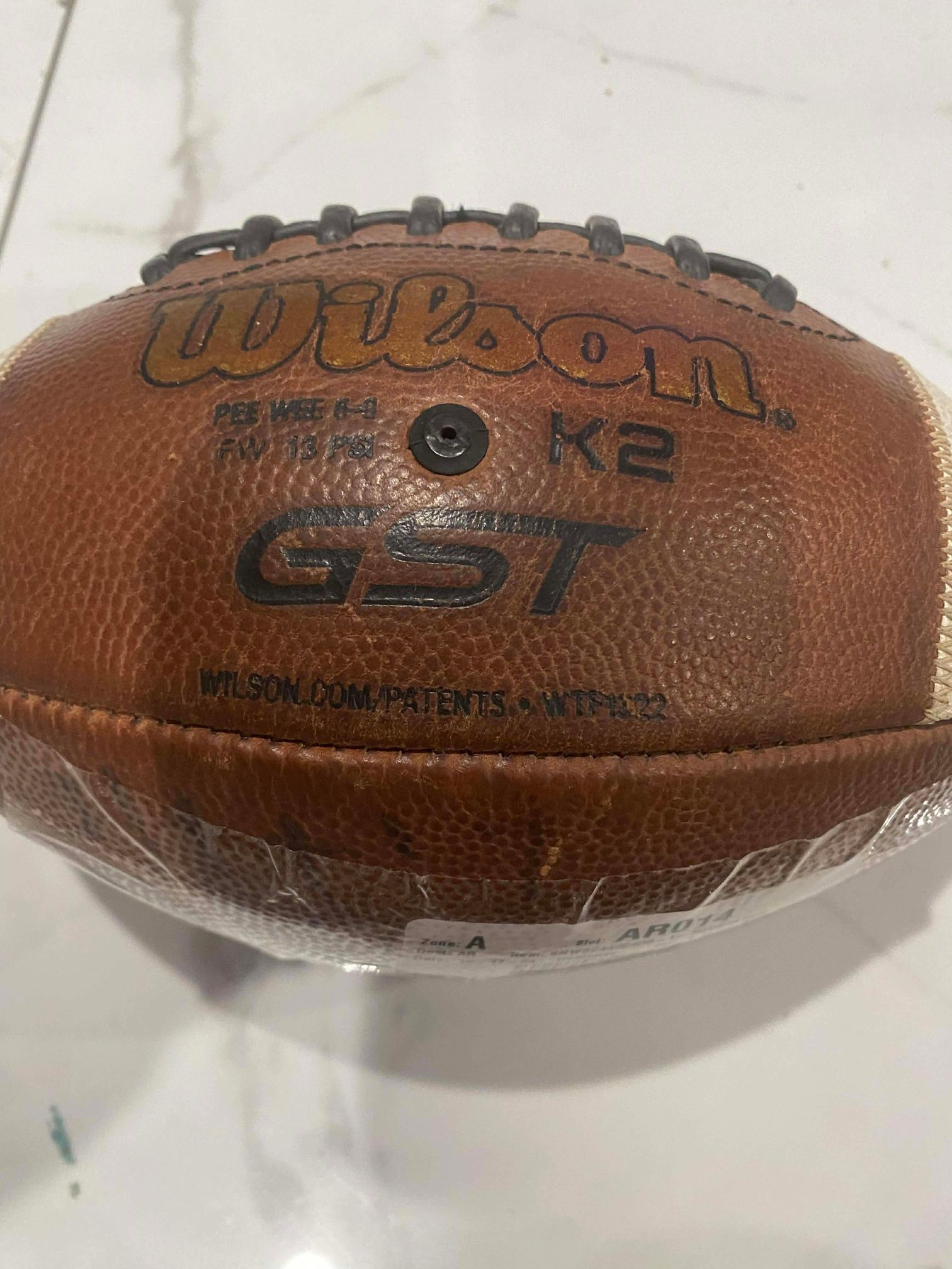 Wilson Football Ball Pee Wee Size Composite Leather K2 GST 1782 WTF1782N