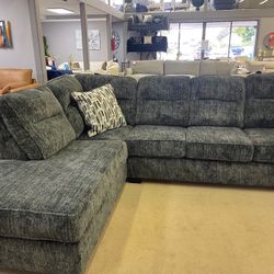 Lonoke Gunmetal 2pc LAF Chaise Sectional