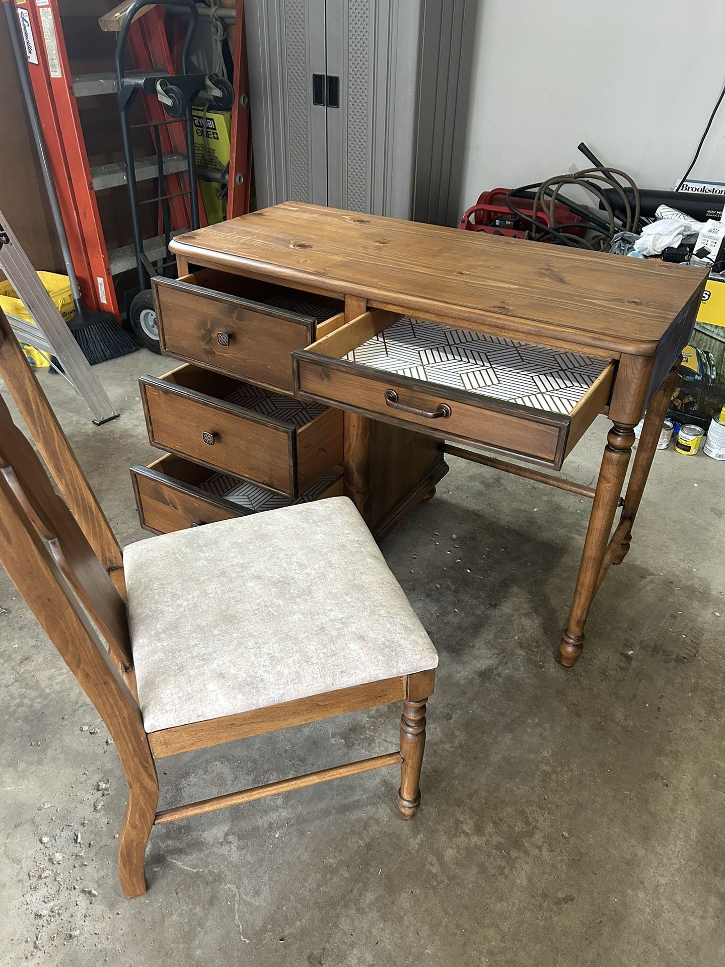 Wood Desk And Chair By Thomasville 