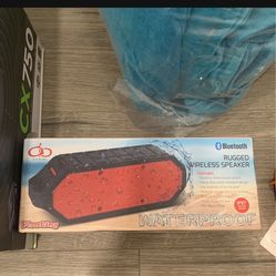 Bluetooth Rugged Wireless Speaker Waterproof Red Black