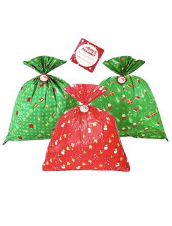 3 * Jumbo Gift Bag，Christmas Giant Gift Bags extea-Large-Gift-Bag for Gifts - 36" x 44" Christmas Prints