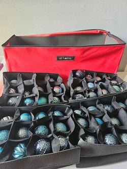 Large Christmas Ornaments storage and 102 ornaments