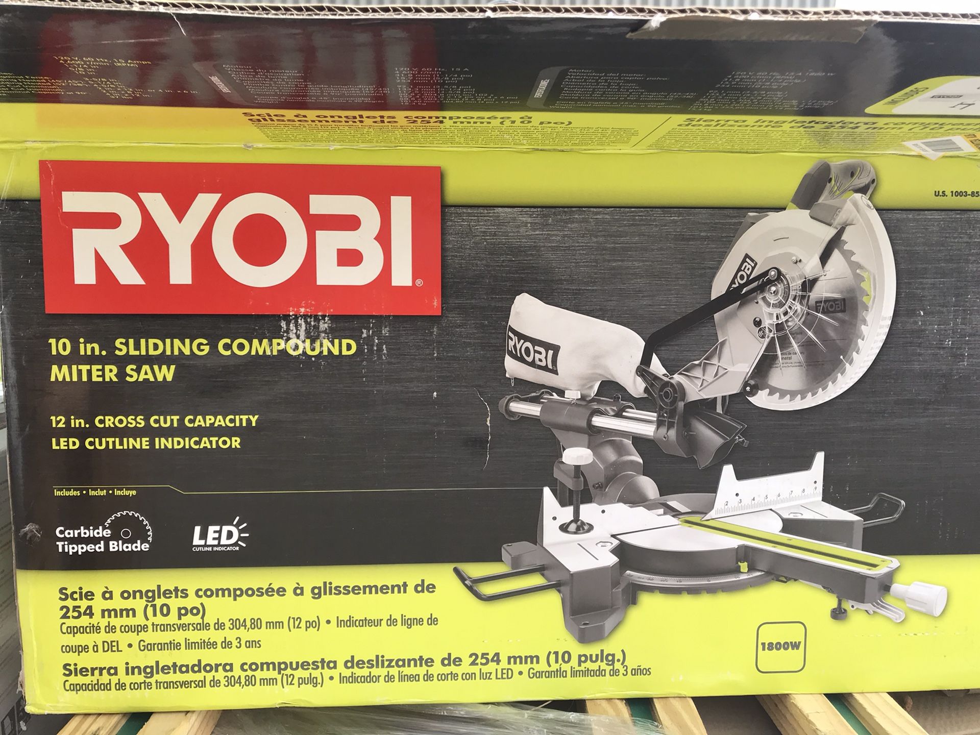 RYOBI 15 Amp 10 in. Sliding Compound Miter Saw