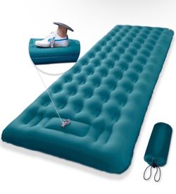 Camping Pad Thick 5 inch Inflatable Sleeping Pad for Camping, Ultralight Compact Sleeping Mat Built-in Foot Pump for Hiking Backpacking Traveling, Por