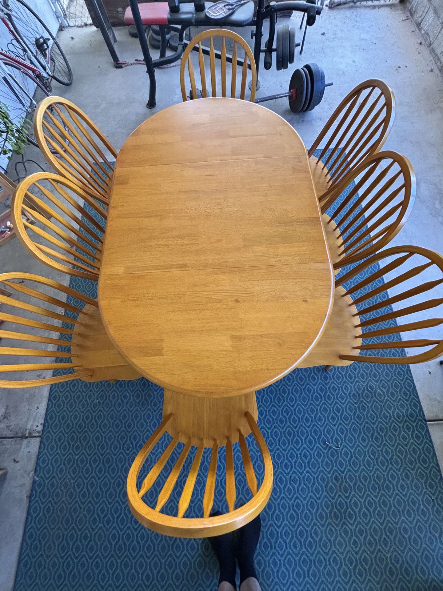 Wooden Dining Table With 8 Chairs
