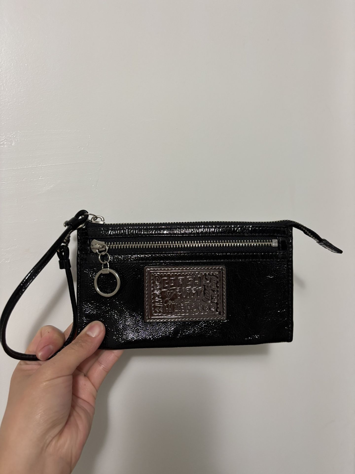 Coach Poppy Black Wristlet Wallet