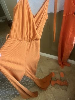 Orange Women Sandals Dress and Romper