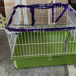Cage and 2 Water Bottles, One Big And One Small, For Small Pets, Piggies 