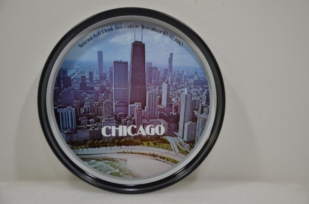 CHICAGO MEMORABILAIA METAL SERVING TRAY
