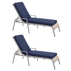 42-in x 21.7-in 2 -Piece Dark Blue Patio chaise lounge chair cushion
