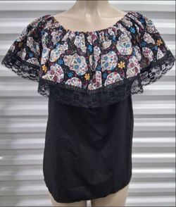 Dia De Los Muertos Mexican Blouse