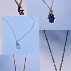 The Hamsa evil eye gold plated necklace - each $12 today only