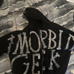 Distressed Black Zip Up