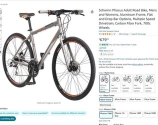 Schwinn Phocus 1500 Flat Bar Sport Fitness Hybrid Bike for Men and Women