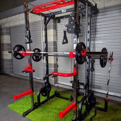 NEW GOLIATH Smith Machine With Pulley System  Add Straight Barbell, Bench  , Attachments For Your Weights 