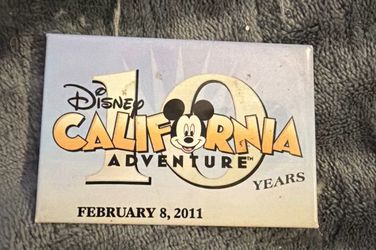 Disney California Adventure 10th Anniversary Button