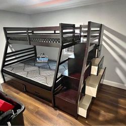🎯NEW ▪️ $20 Down Payment Finance ▪️▪️ Ellington Brown Twin Full Bunk Bed 