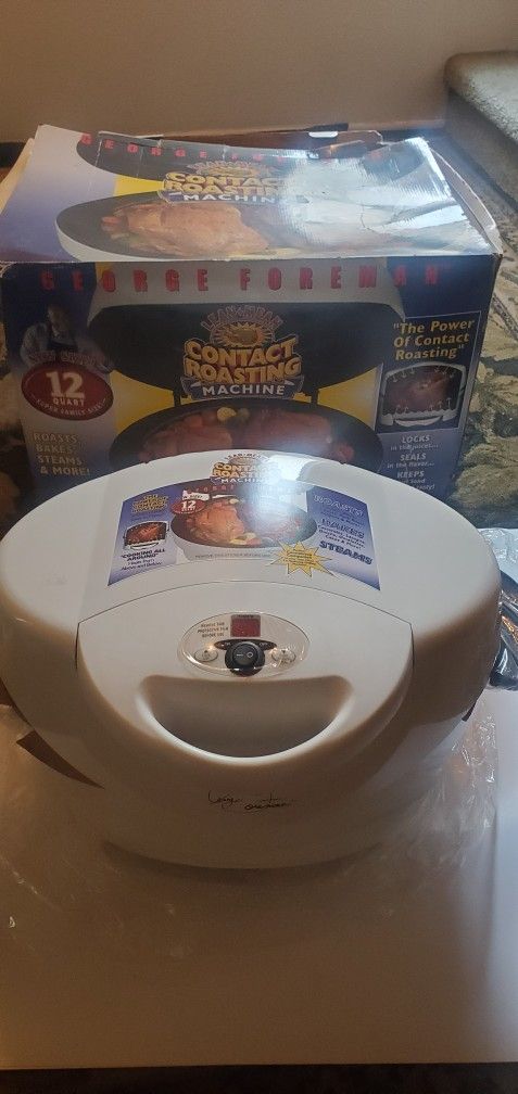 7 Days Sale - George Foreman GV5 (Offer) Lean Mean Contact Roasting Machine Roaster New Open Box.