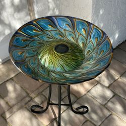 Hi Line glass Bird Bath / 