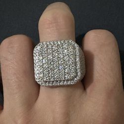 10k White Gold Flawless VS Natural 7 Carat Men’s Diamond Ring!