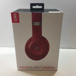 Beats Studio3 Wireless Headphones Red - Pure ANC - W/ Case & Cables