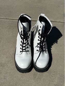 White combat boots