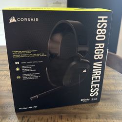 HS80 RGB WIRELESS Premium Gaming Headset with Spatial Audio — Carbon 