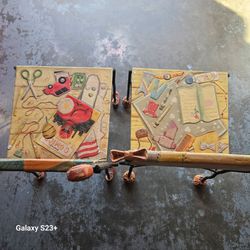 WHIMISICAL HAND PANTED METAL CHILDRENS CHAIRS